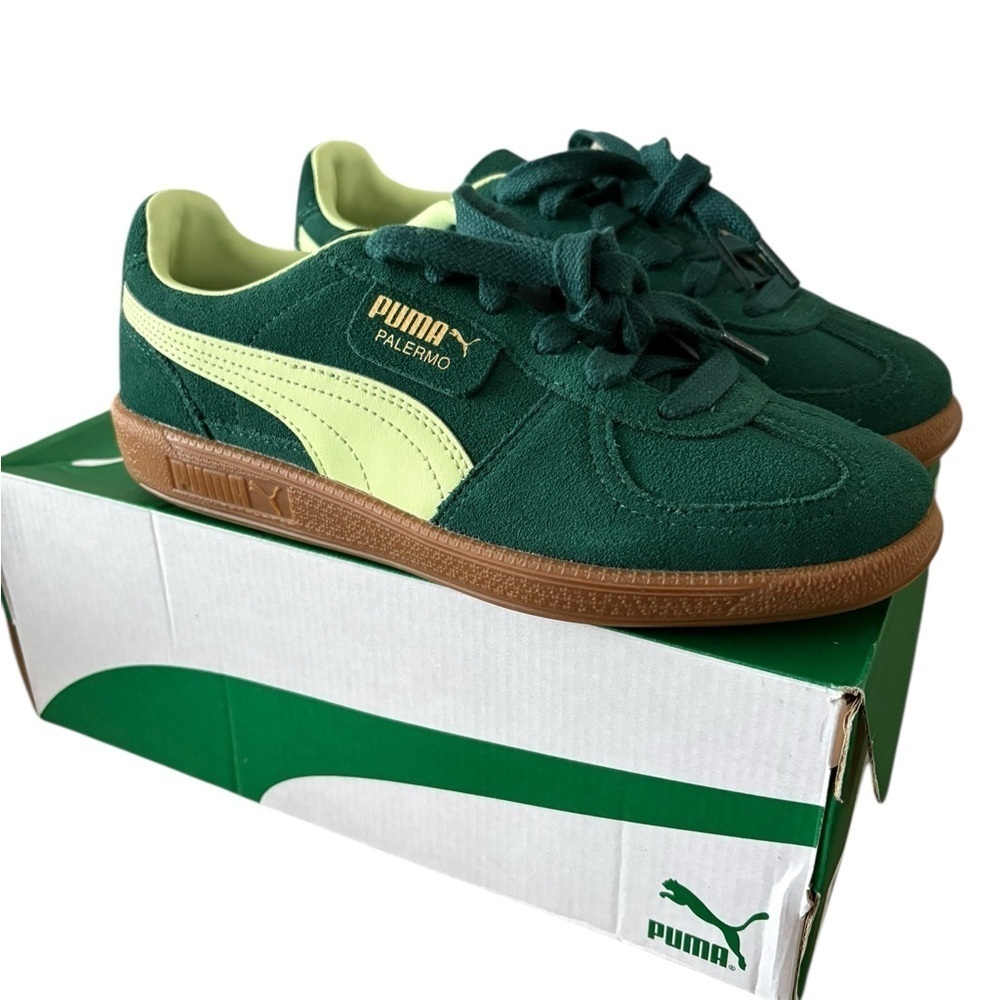 Puma Green Retro Sneakers - Picture 1 of 6